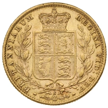 1878 Gold Sovereign - Victoria Young Head Shield Back- S