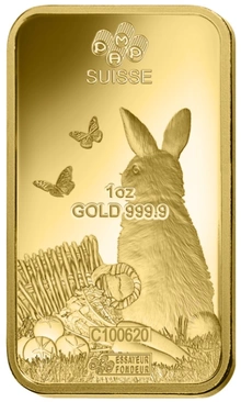 PAMP 1oz 2023 Year of the Rabbit Gold Bar