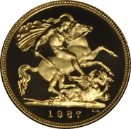 1987 Gold Half Sovereign Elizabeth II third Head - Proof no box