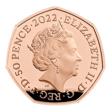 2022 25th Anniversary of Harry Potter - The Hogwarts Express Fifty Pence Proof Gold Coin Boxed