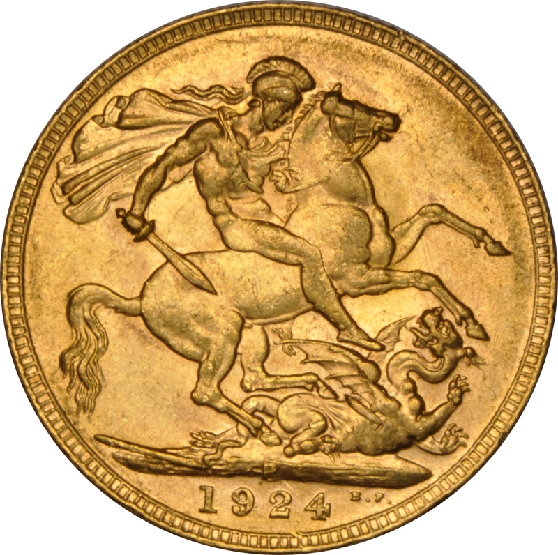 1924 Gold Sovereign - King George V - P NGC AU58