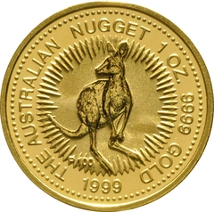 1999 Australian Kangaroo Gold Nugget Coin 1oz