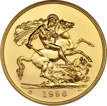 1996 - Gold £5 Brilliant Uncirculated Coin
