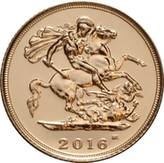 Half Sovereign Elizabeth II Fifth Head 2016 - 2022