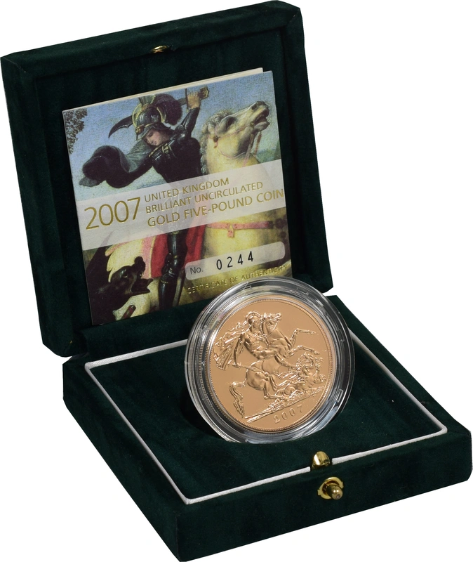 2007 Gold £5 Coin Brilliant Uncirculated Boxed