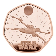 2024 50p X-Wing Star Wars Proof Gold Coin Boxed