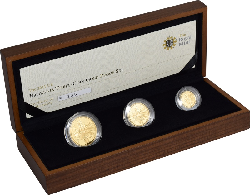 2011 Proof Britannia Gold 3-Coin Boxed Set
