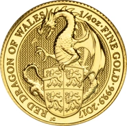 2017 1/4oz Red Dragon of Wales Gold Coin Queen's Beasts