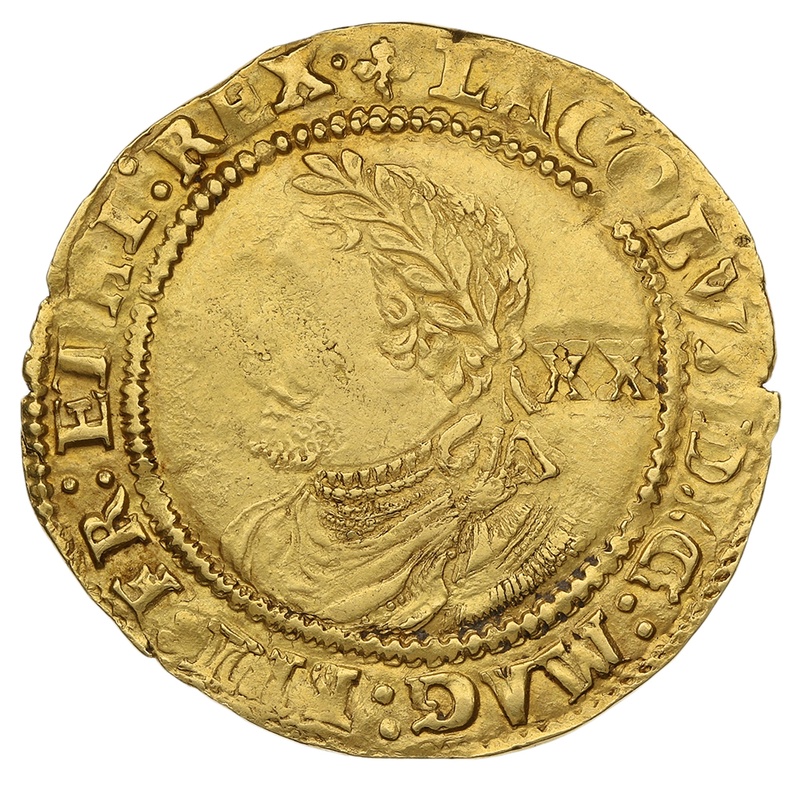 1613 James I Gold Laurel mm "Trefoil"