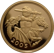2005 Proof Gold Sovereign Coin Elizabeth II Fourth Head