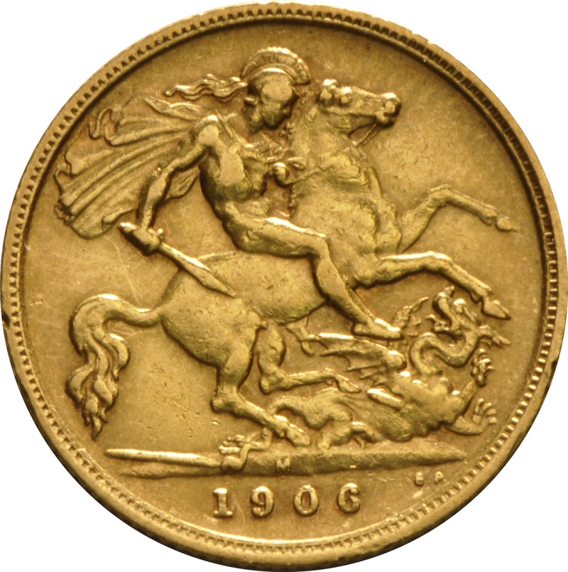 1906 Gold Half Sovereign - King Edward VII - M