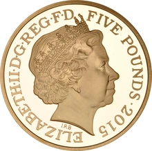 2015 - Gold £5 Proof Crown, 50th Anniversary of the Death of Sir Winston Churchill Boxed