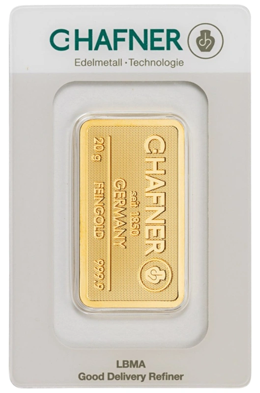 C. Hafner 20 Gram Gold Minted Bar