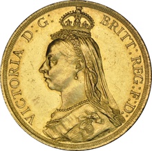 1887 Victoria Jubilee Head Double Sovereign £2 Gold Coin NGC MS61