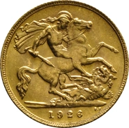 1926 Gold Half Sovereign George V South Africa