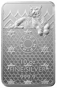 10oz Silver Bar PAMP Royal Bengal Tiger