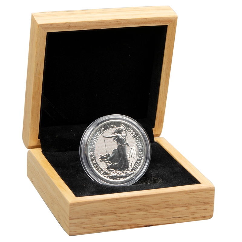 Oak Gift Box - 1oz Silver Coin 39mm
