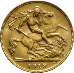 1913 Gold Half Sovereign George V