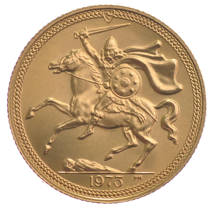 1973 Gold Half Sovereign Elizabeth II Decimal Head IOM