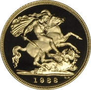 1988 Gold Half Sovereign Elizabeth II Third Head - Proof no box
