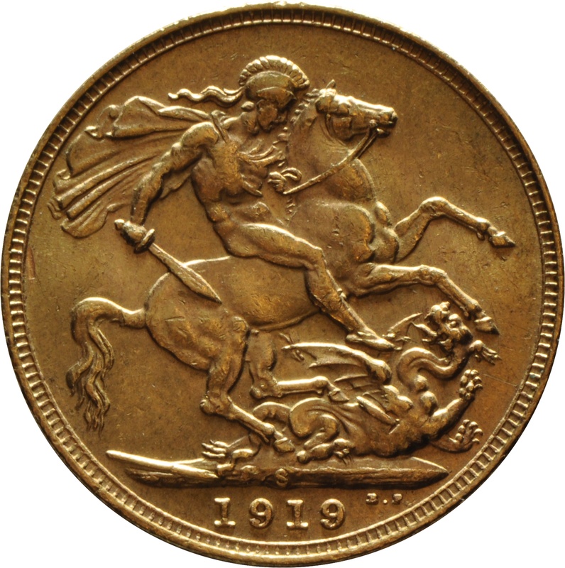 1919 Gold Sovereign - King George V - S