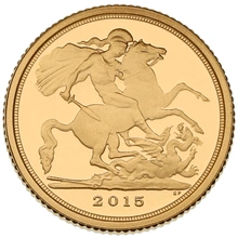 2015 Proof Quarter Sovereign Gold Coin Boxed
