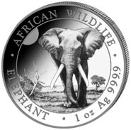 2025 1oz African Wildlife Elephant Silver Coin