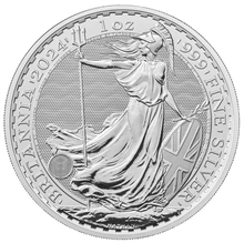 Tube of 25 2024 Britannia One Ounce Silver Coins