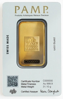PAMP Suisse 1oz Gold Bar Minted