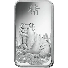 PAMP 1oz 2019 Year of the Pig Silver Bar