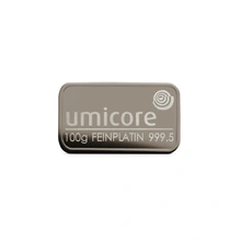 100g Platinum Bar Umicore Minted