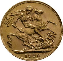 1928 Gold Sovereign - King George V - SA