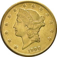 1904 $20 Double Eagle Liberty Head Gold Coin, San Francisco