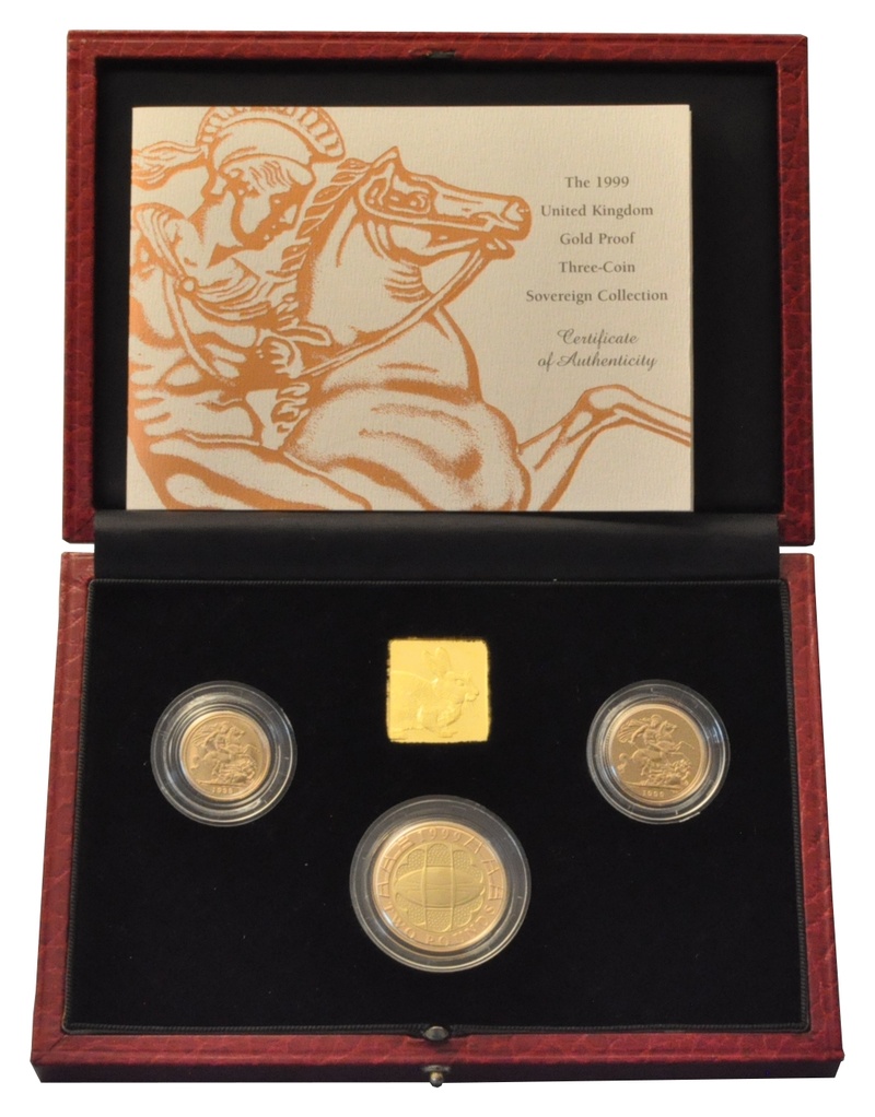1999 Gold Proof Sovereign Three Coin Set