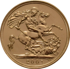 2001 Gold Sovereign Coin Elizabeth II Fourth Head