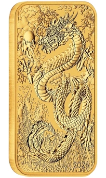 2024 Perth Mint 1oz Dragon Rectangular Gold Bar (Coin)