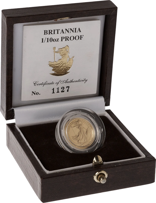 1990 Proof 1/10oz Gold Britannia Coin Boxed