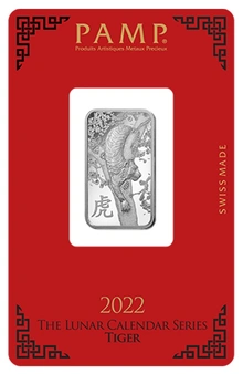 10g Silver Bar 2022 Year of the Tiger Bar PAMP