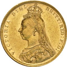 1889 Gold Sovereign - Victoria Jubilee Head - M