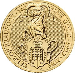 2019 1oz Yale Of Beaufort Gold Coin Queen's Beasts