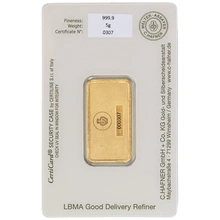 5g Gold Bar C. Hafner Minted