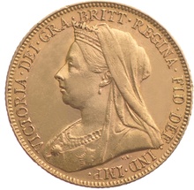 1893 Gold Sovereign - Victoria Old Head - London