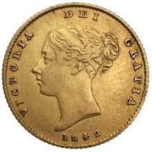 Half Sovereign Victoria Young Head Shield Back