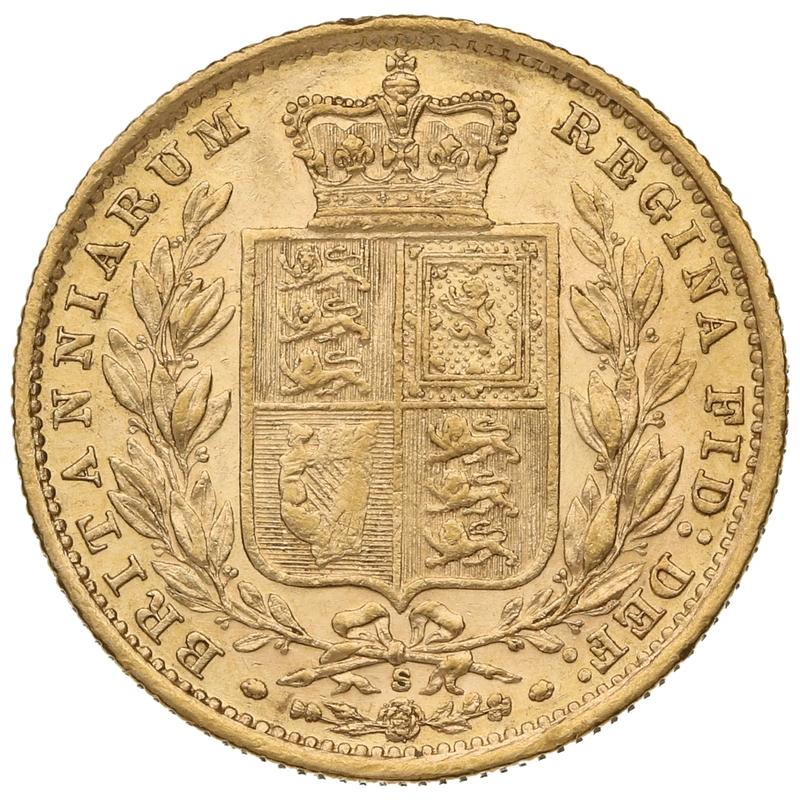 1886 Gold Sovereign Coin Queen Victoria Young Head Shield Back Sydney