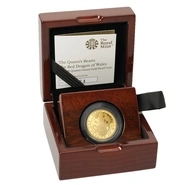 2018 Proof 1/4oz Red Dragon of Wales Gold Coin Queen's Beasts Boxed