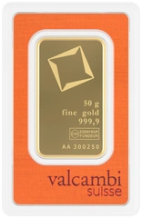 50g Gold Bar Valcambi