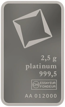2.5g Platinum Bar Valcambi Minted