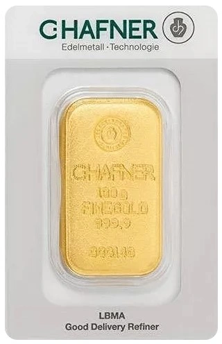 C. Hafner 100 Gram Gold Cast Bar