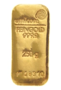 Umicore 250 Gram Gold Bullion Bar
