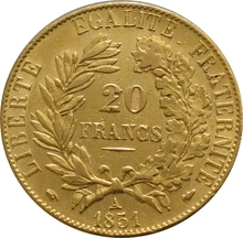 20 French Francs Gold Coin Ceres Gift Boxed